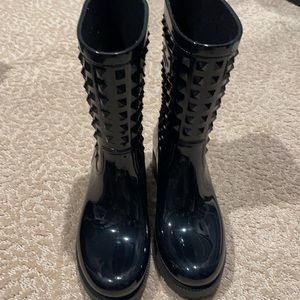 Valentino black rain boots size 39 (9) excellent condition.